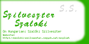 szilveszter szaloki business card